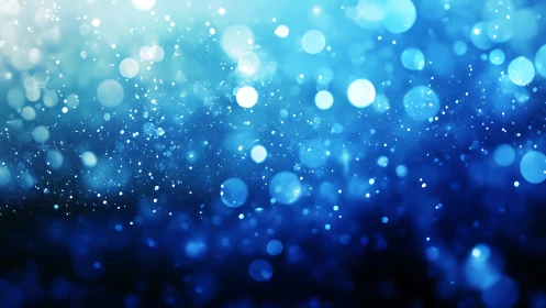 Blue defocused light particles form graded abstract field