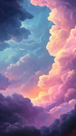 Dreamy pastel sky where glowing clouds invite quiet wonder.