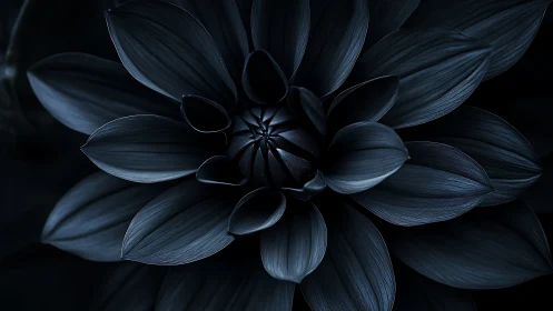 Monochromatic Dahlia in Ethereal Blue Tones.