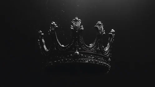 Dark crown glowing softly in a quiet, mysterious night.