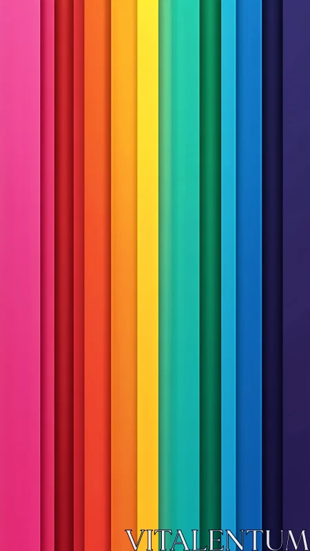 Vertical rainbow color bars create bold abstract energy