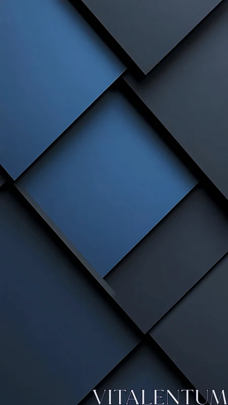 Midnight blue geometric panels form layered diagonal grid