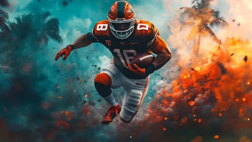 Gridiron comet sprints through tropical smoke and stormlight