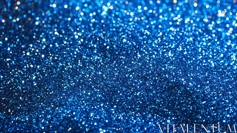Blue glitter bokeh texture with shimmering light field.