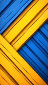 Diagonal yellow and blue panels forming bold abstract grid.