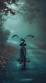 Motorcycle on Path Under Overcast Canopy
