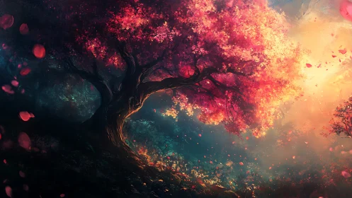 Twisted blossom giant drinks molten sunset in a dreamlit grove