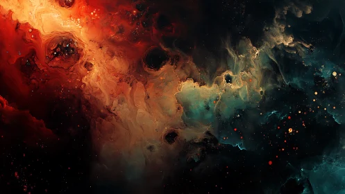 Nebular color fields in turbulent cosmic abstraction.