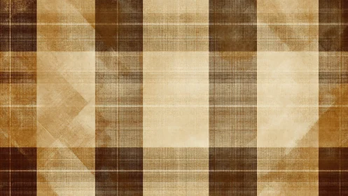 Vintage brown plaid texture evokes warm rustic character