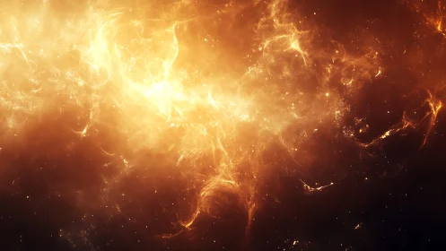 Fiery Energy Burst with Swirling Plasma and Light.