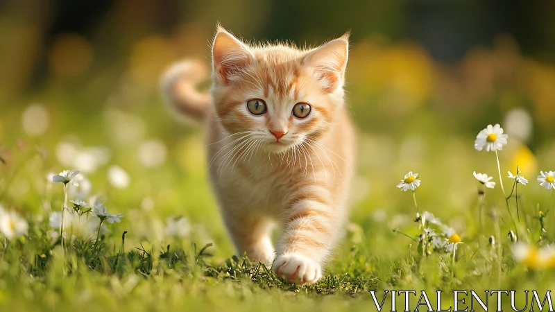 Ginger Kitten's Garden Adventure Through Wildflowers.