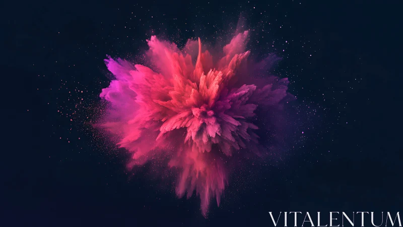Vibrant magenta powder burst on deep midnight background.