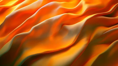 Sunlit folds of glowing orange fabric rolling gently.