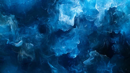 Turbulent cyan fluid dynamics in layered digital abstraction.