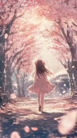 Petal-bright pathways whirl around a wandering spring dream