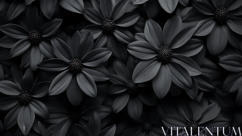 Graceful Black Flowers in Moody Splendor.