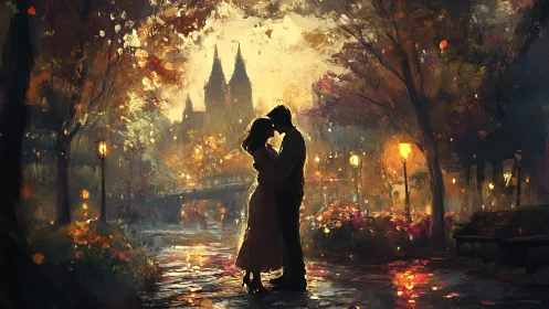 Twilight Embrace Under Cathedral Spires.