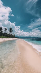 Paradise Beach Awaits With Turquoise Waters and Palm Trees