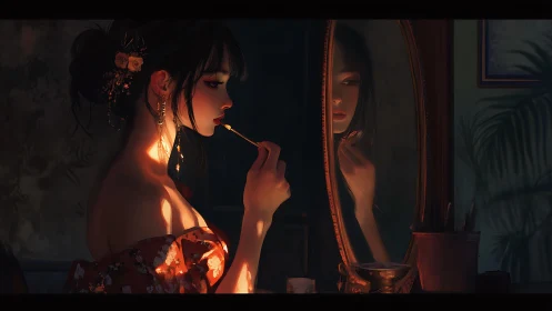 Soft evening glow on a quiet moment before going out.