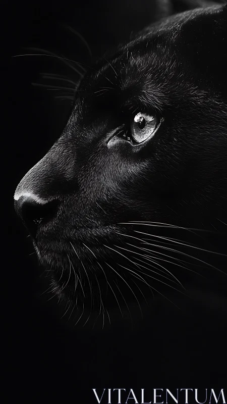 Black Cat Profile: Luminous Eyes in Darkness.