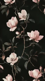 Midnight Bloom Dance: Peonies Against Velvet Black.