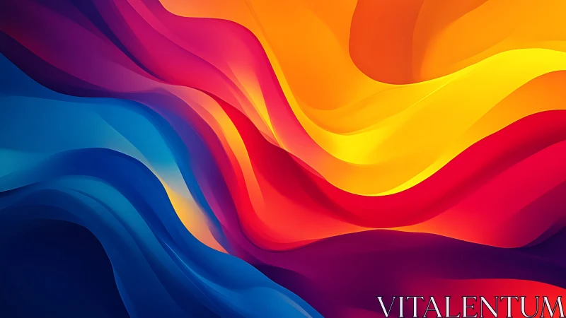 Vibrant color waves flow across abstract digital landscape