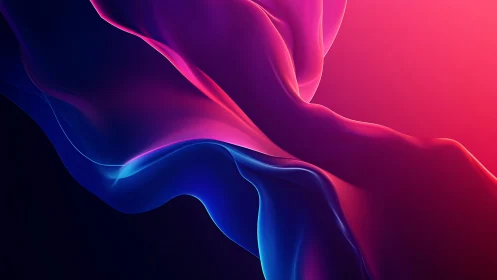 Gradient light ribbons with neon magenta and cobalt folds