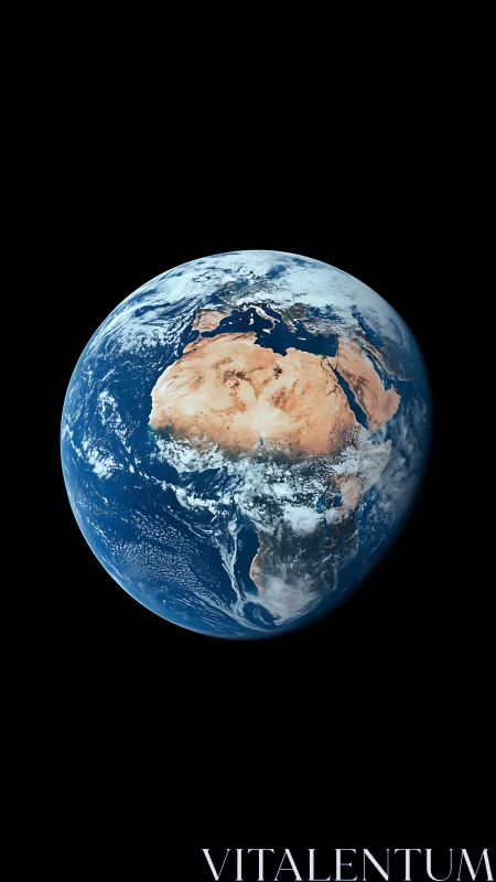 High-orbit photorealistic Earth view centered on Africa