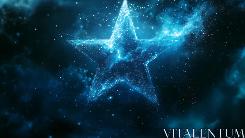 Luminescent nebula star silhouette in deep space.