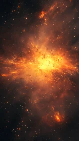 Stellar firestorm erupting in deep cosmic voidscape.