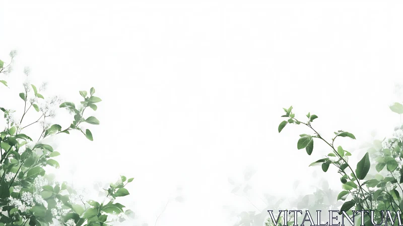 Whispering spring branches quietly frame a bright silence