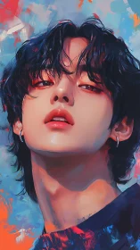 Vivid digital portrait captures a confident, emotive gaze