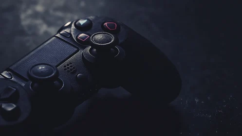 Dark Gaming Throne: Next-Gen Controller Bathed in Moody Light.