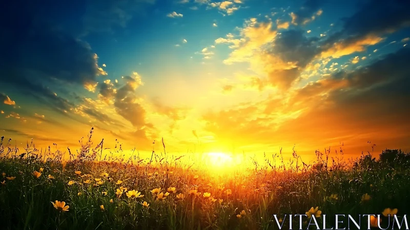 Wildflower sunrise blazing across a painted summer sky.