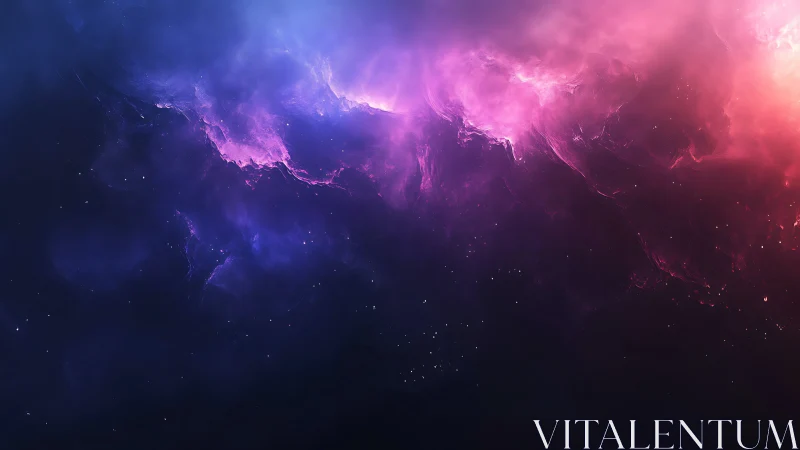 Gentle nebula glow in swirling pink and violet night sky.