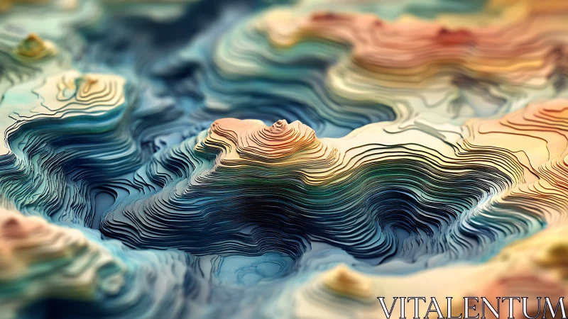 Layered dreamscape carves molten canyons into flowing color