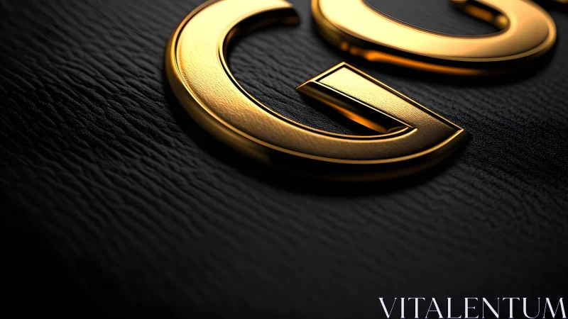 Elegant Gold Embossed Lettering on Black Leather Background.