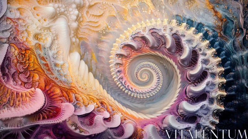 Fractal spiral vortex exhibits intricate organic microstructures