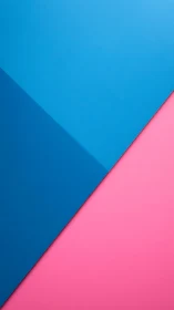 Bold blue and pink diagonal geometric color field study.
