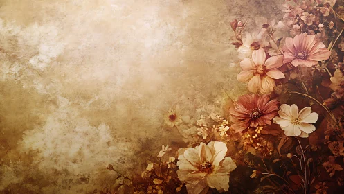 Vintage Garden: Timeless Blooms in Warm Sepia.