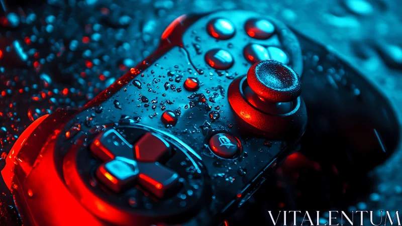 Luminescent Gaming Controller: Neon Tech Aesthetic.