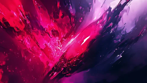 Vivid Abstract Digital Art With Pink And Purple Energy Burst.