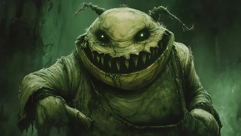 Grotesque swamp warden in cinematic horror digital painting.