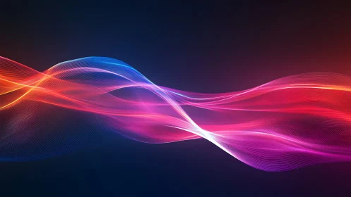 Gentle neon light waves flowing across a dreamy dark sky.