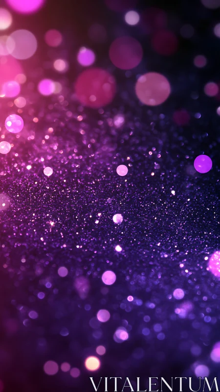 Defocused magenta bokeh field forms glitter-like particulate texture