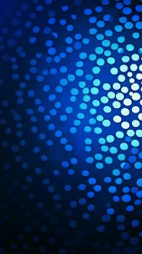 Radiant blue bokeh dots shimmer in a soft digital glow