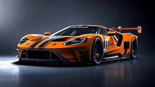 Orange thunderbolt crouches low, ready to shred the track