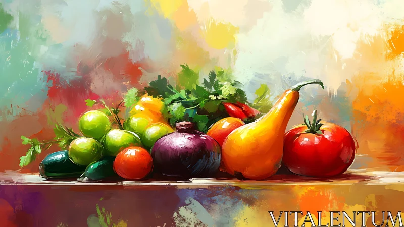 Vegetable color parade basking in sun-splashed kitchen light.