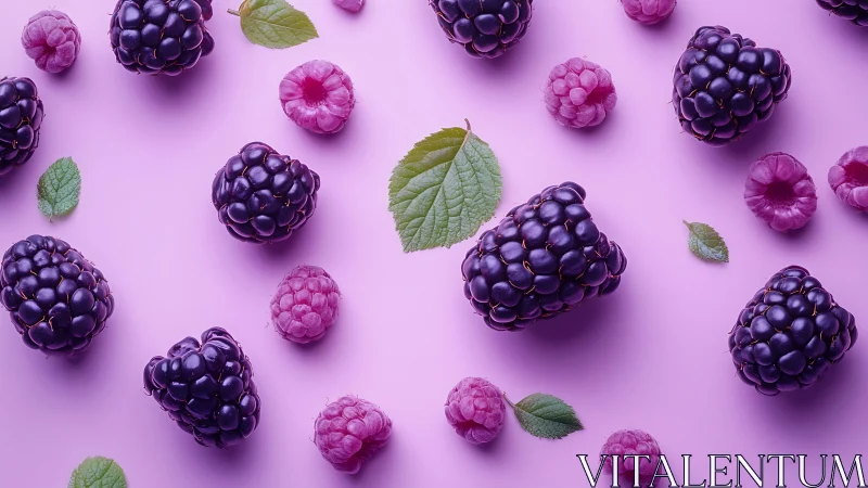 Chromatic macro study of berries on uniform magenta substrate.