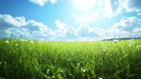 Sunlit meadow dream where wild grass hums with summer.